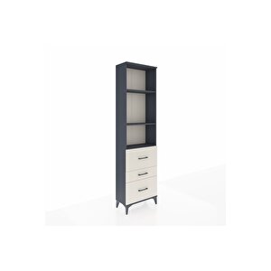 Arges Dolap 3 Raflı 3 Çekmeceli 60x30x221 Antrasit-aytaşı