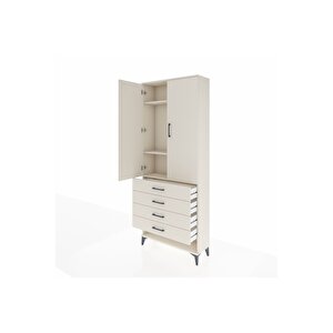 Arges Dolap 3 Raflı 4 Çekmeceli 2 Kapaklı 88x30x221 Aytaşı-aytaşı
