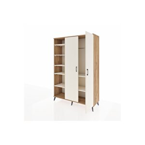 Hyperion Gardrop 7 Raflı 2 Kapaklı Tek Askılı 132x44x195 Çam-aytaşı