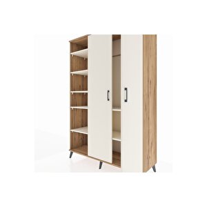 Hyperion Gardrop 7 Raflı 2 Kapaklı Tek Askılı 132x44x195 Çam-aytaşı