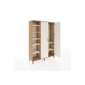 Hyperion Gardrop 7 Raflı 2 Kapaklı Tek Askılı 132x44x195 Çam-aytaşı