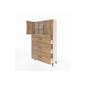 Arges Dolap 2 Raflı 3 Çekmeceli 2 Kapaklı 88x30x163 Aytaşı-çam