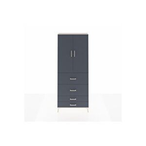 Arges Dolap 2 Raflı 4 Çekmeceli 2 Kapaklı 88x30x221 Aytaşı-antrasit