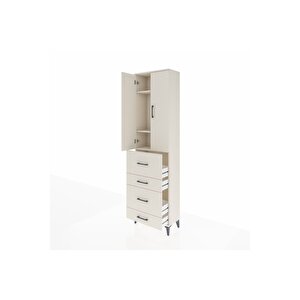 Arges Dolap 3 Raflı 4 Çekmeceli 2 Kapaklı 60x30x221 Aytaşı-aytaşı