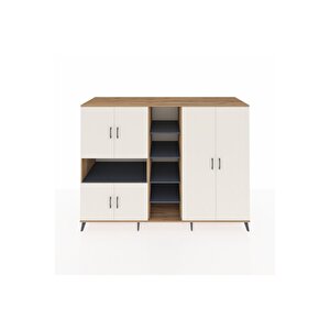 Kronos Dolap 13 Raflı 6 Kapaklı 220x59x163 Çam-aytaşı/antrasit