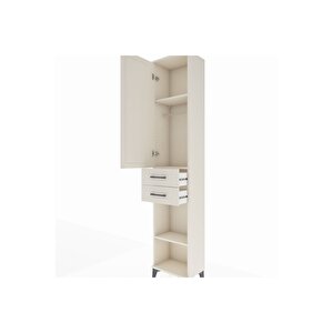 Arges Dolap 3 Raflı 2 Çekmeceli Tek Askılı 44x30x221 Aytaşı-aytaşı
