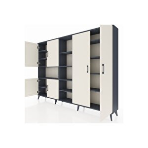 Arges Dolap 13 Raflı 6 Kapaklı 220x30x163 Antrasit-aytaşı/antrasit