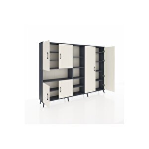 Arges Dolap 13 Raflı 6 Kapaklı 220x30x163 Antrasit-aytaşı/antrasit