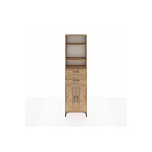 Arges Dolap 4 Raflı 2 Çekmeceli 2 Kapaklı 60x30x221 Çam-çam