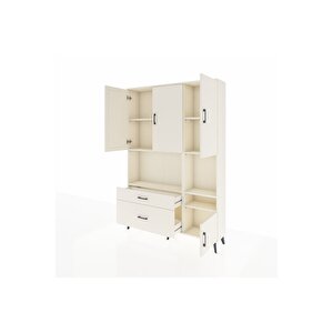 Arges Gardrop 7 Raflı 2 Çekmeceli 4 Kapaklı 132x30x195 Aytaşı-aytaşı