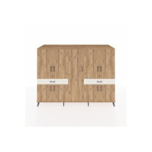 Kronos Dolap 12 Raflı 2 Çekmeceli 8 Kapaklı 220x59x163 Çam-çam/aytaşı