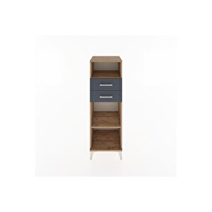 Hyperion Dolap 2 Raflı 2 Çekmeceli 44x44x134 Çam-antrasit