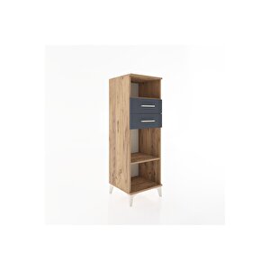 Hyperion Dolap 2 Raflı 2 Çekmeceli 44x44x134 Çam-antrasit