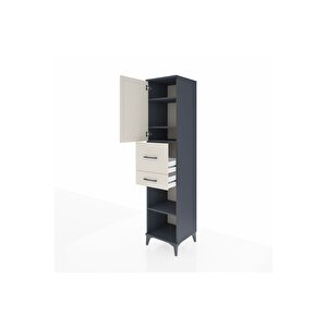 Hyperion Dolap 4 Raflı 2 Çekmeceli Tek Kapaklı 44x44x195 Antrasit-aytaşı