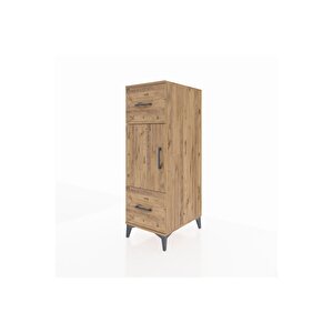 Kronos Dolap 2 Raflı 2 Çekmeceli Tek Kapaklı 44x59x134 Çam-çam
