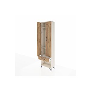 Arges Dolap 3 Raflı Tek Çekmeceli Tek Askılı 60x30x221 Aytaşı-çam