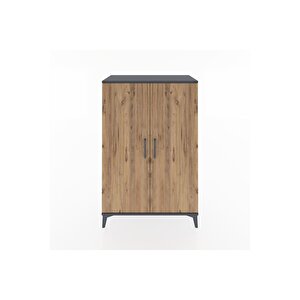 Hyperion Dolap 2 Raflı 2 Kapaklı Tek Askılı 88x44x134 Antrasit-çam