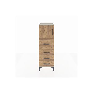 Kronos Dolap Tek Raflı 4 Çekmeceli Tek Kapaklı 44x59x134 Aytaşı-çam