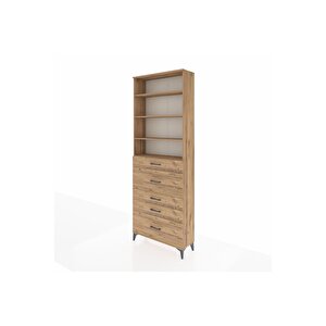 Arges Dolap 4 Raflı 5 Çekmeceli 88x30x243 Çam-çam