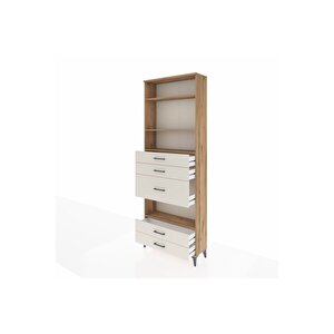 Arges Dolap 4 Raflı 5 Çekmeceli 88x30x243 Çam-aytaşı
