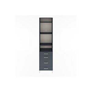 Arges Dolap 4 Raflı 4 Çekmeceli 60x30x243 Antrasit-antrasit