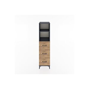 Hyperion Dolap 2 Raflı 3 Çekmeceli 44x44x182 Antrasit-çam