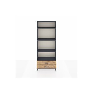 Arges Dolap 4 Raflı 2 Çekmeceli 88x30x221 Antrasit-çam