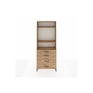 Arges Dolap 3 Raflı 4 Çekmeceli 88x30x221 Çam-çam