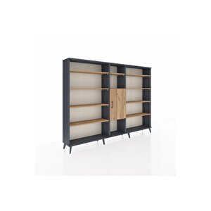 Arges Dolap 12 Raflı Tek Kapaklı  220x30x163 Antrasit-çam