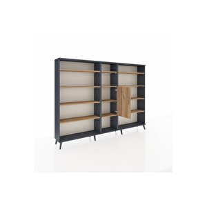 Arges Dolap 12 Raflı Tek Kapaklı  220x30x163 Antrasit-çam