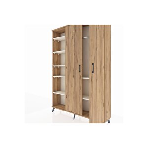 Arges Dolap 7 Raflı 2 Kapaklı Tek Askılı 132x30x195 Çam-çam/aytaşı