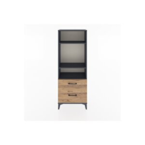 Arges Dolap 3 Raflı 2 Çekmeceli 60x30x163 Antrasit-çam