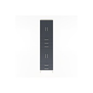 Hyperion Dolap 4 Raflı 5 Çekmeceli 4 Kapaklı 60x44x243 Aytaşı-antrasit