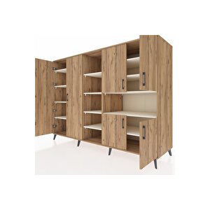 Kronos Dolap 13 Raflı 6 Kapaklı 220x59x163 Çam-çam/aytaşı