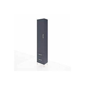 Arges Dolap 4 Raflı 2 Çekmeceli Tek Kapaklı 44x30x221 Antrasit-antrasit