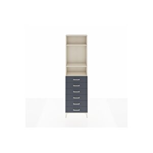 Arges Dolap 3 Raflı 6 Çekmeceli 60x30x221 Aytaşı-antrasit