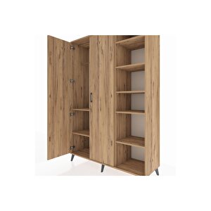 Hyperion Gardrop 7 Raflı 2 Kapaklı Tek Askılı 132x44x195 Çam-çam