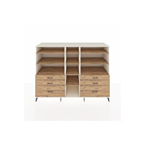 Kronos Dolap 10 Raflı 6 Çekmeceli  220x59x163 Aytaşı-çam
