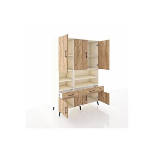 Hyperion Gardrop 8 Raflı 2 Çekmeceli 6 Kapaklı 132x44x195 Aytaşı-çam