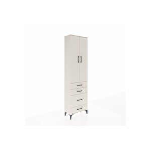 Arges Dolap 3 Raflı 4 Çekmeceli 2 Kapaklı 60x30x221 Aytaşı-aytaşı