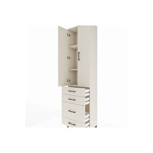 Arges Dolap 3 Raflı 4 Çekmeceli 2 Kapaklı 60x30x221 Aytaşı-aytaşı