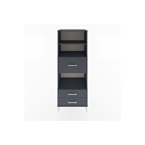 Hyperion Dolap 3 Raflı 3 Çekmeceli 60x44x163 Antrasit-antrasit