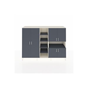 Hyperion Dolap 13 Raflı 6 Kapaklı 220x44x163 Aytaşı-antrasit