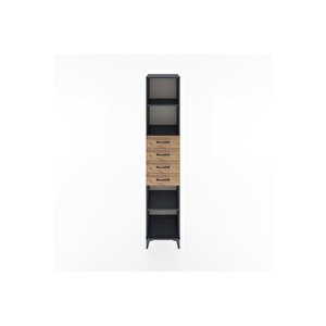 Hyperion Dolap 3 Raflı 4 Çekmeceli 44x44x221 Antrasit-çam