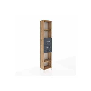 Arges Dolap 3 Raflı 3 Çekmeceli 44x30x221 Çam-antrasit