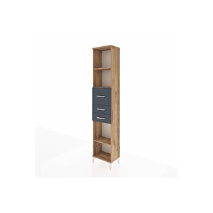 Arges Dolap 3 Raflı 3 Çekmeceli 44x30x221 Çam-antrasit