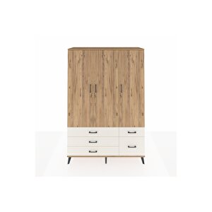 Hyperion Dolap 5 Raflı 5 Çekmeceli Tek Askılı 132x44x195 Çam-çam/aytaşı