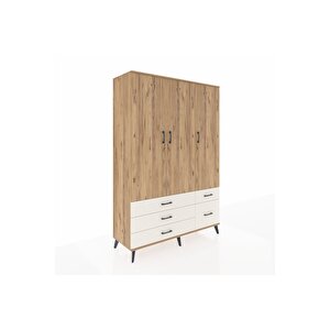 Hyperion Dolap 5 Raflı 5 Çekmeceli Tek Askılı 132x44x195 Çam-çam/aytaşı