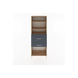 Arges Dolap 3 Raflı 2 Çekmeceli 60x30x163 Çam-antrasit