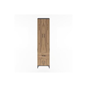 Hyperion Dolap 5 Raflı Tek Çekmeceli 4 Kapaklı 60x44x243 Antrasit-çam